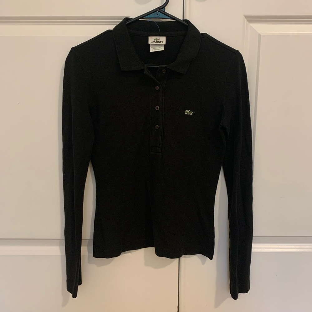 Lacoste long sleeve black polo 38